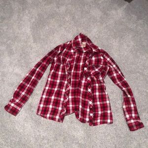 Red and white women’s flannel